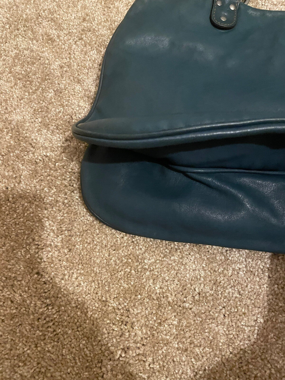 Vintage Dior Gaucho Shoulder Bag Blue Leather 06-MA-0046 Y2K