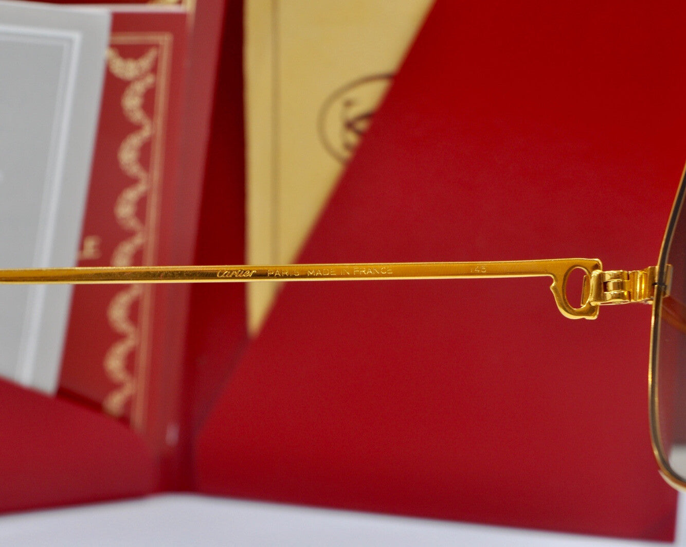 Vintage CARTIER 1984 SANTOS VENDOME Sunglasses Glasses Glasses NOS Frame 59 gold