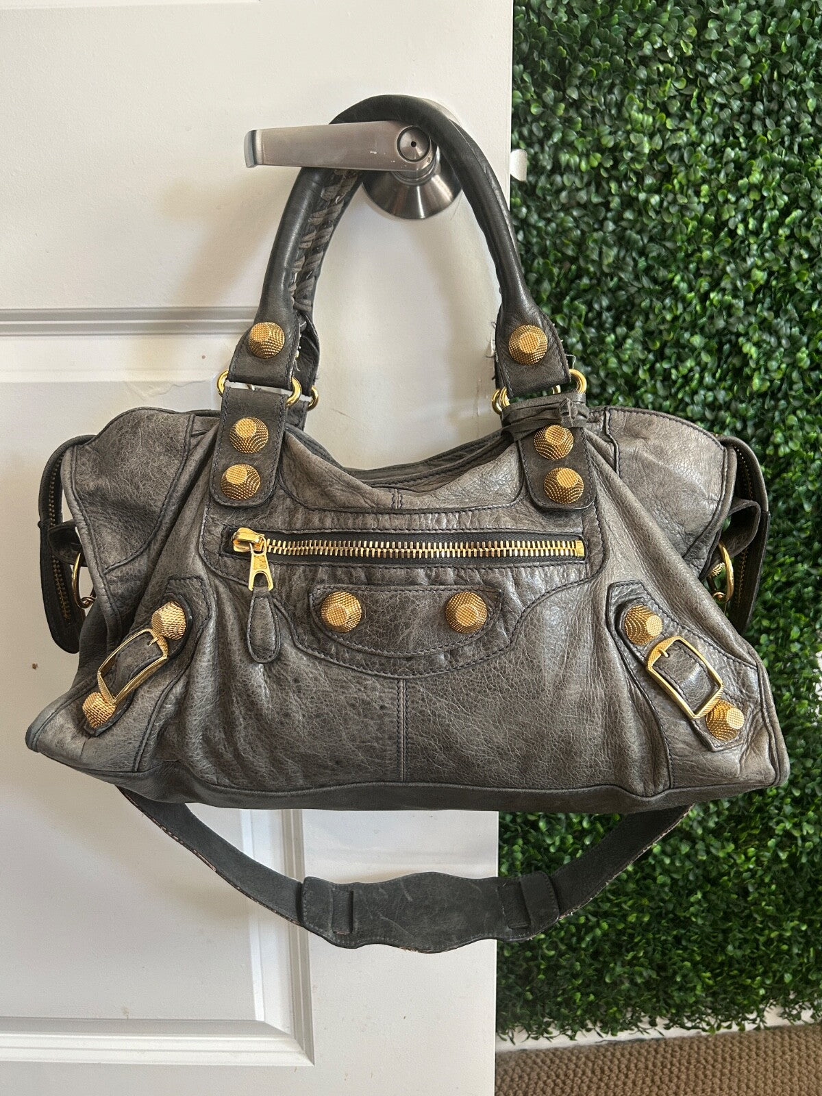 Balenciaga Part Time City Bag Anthracite GGH Giant Gold Grey Leather Y2K