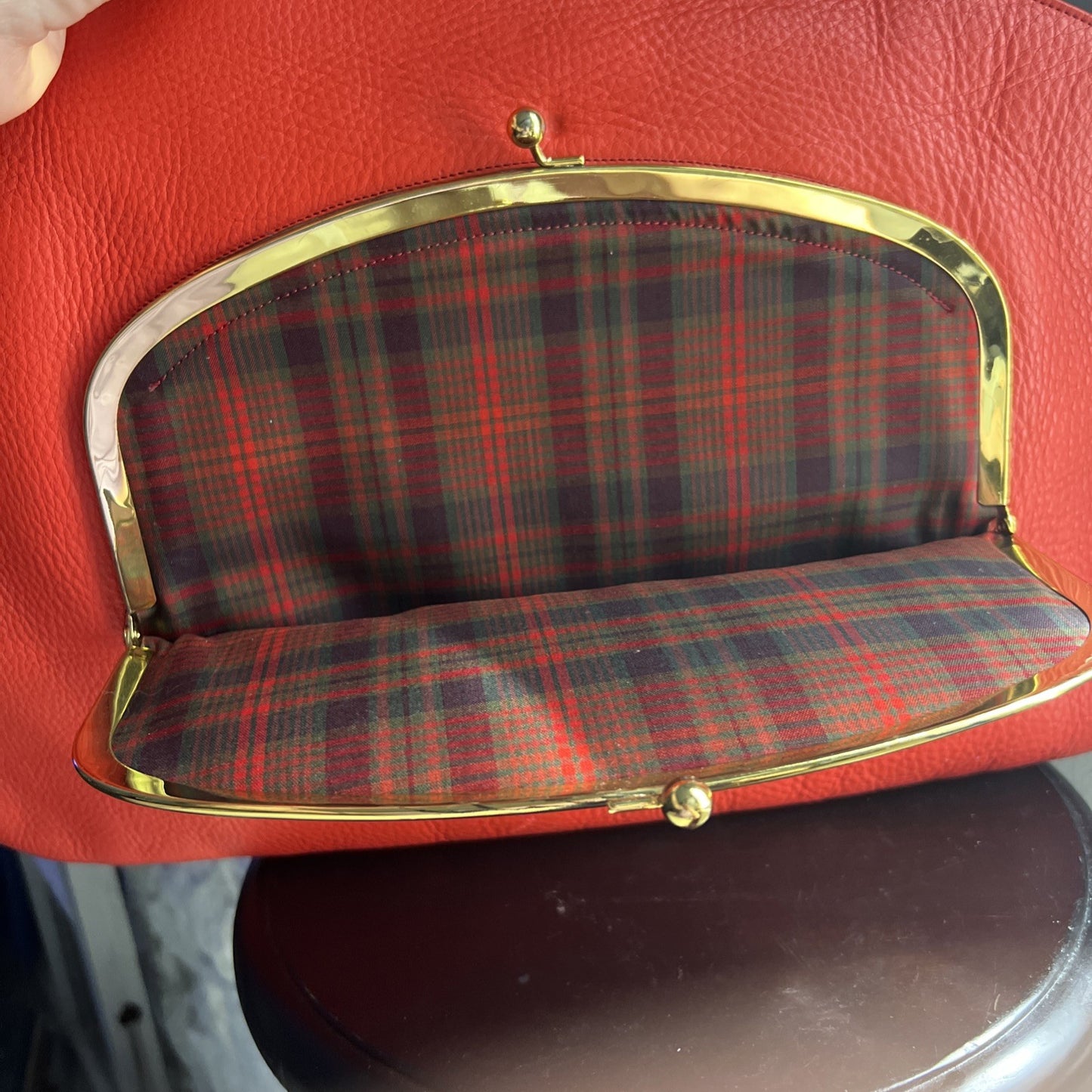 Vintage COACH Bonnie Cashin Leather Sling Cashin Carry Muffet Kisslock Bag Red