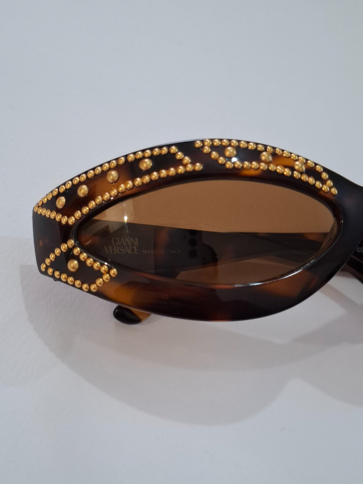 Vintage Y2K Gianni Versace 440/L 649NDRH Unisex Brown Tortoise Shell Sunglasses