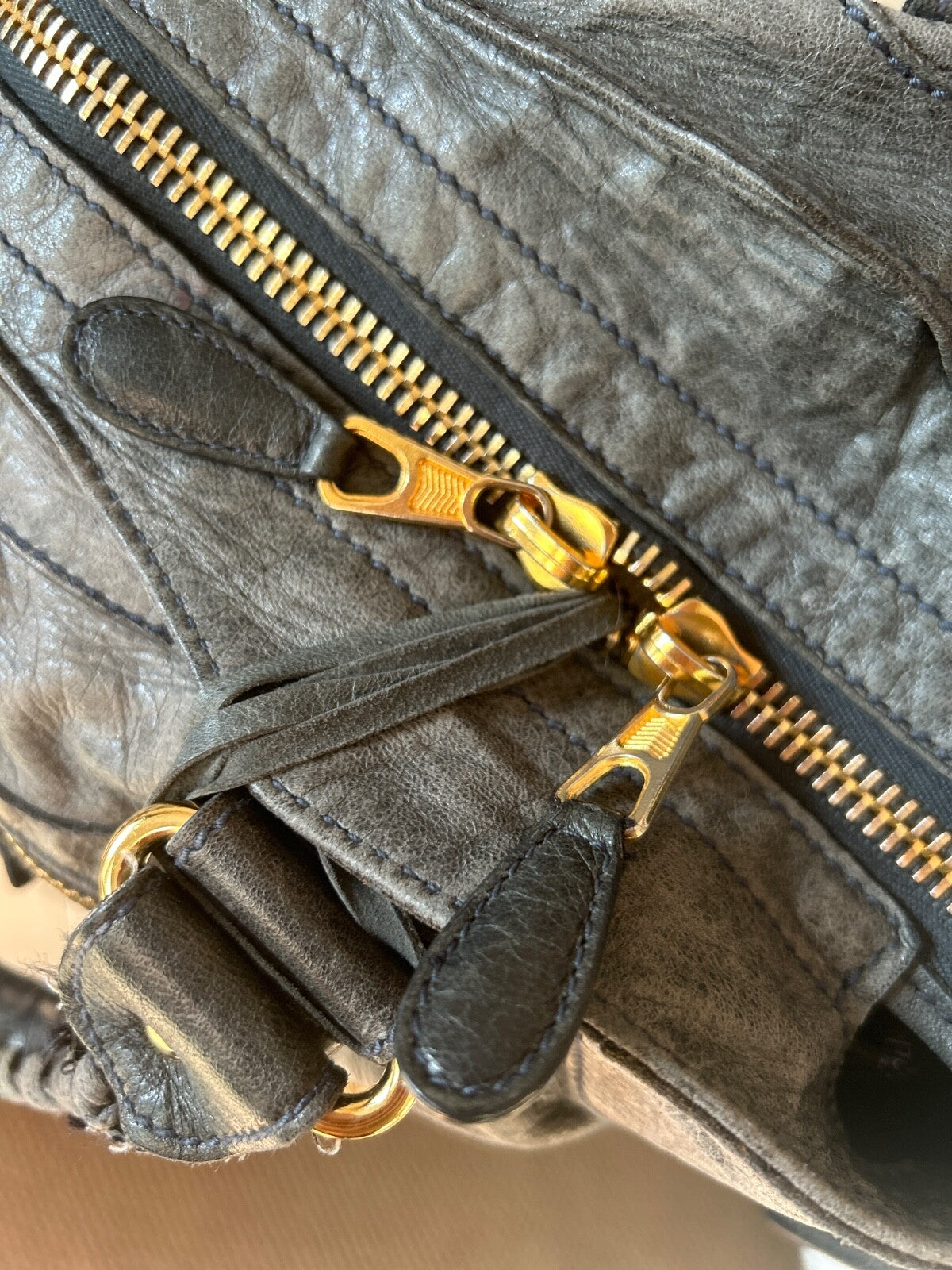 Balenciaga Part Time City Bag Anthracite GGH Giant Gold Grey Leather Y2K