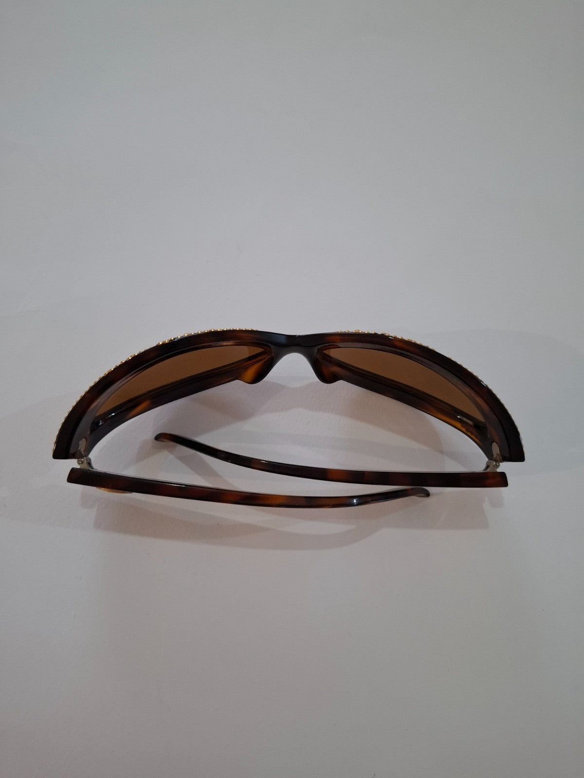 Vintage Y2K Gianni Versace 440/L 649NDRH Unisex Brown Tortoise Shell Sunglasses