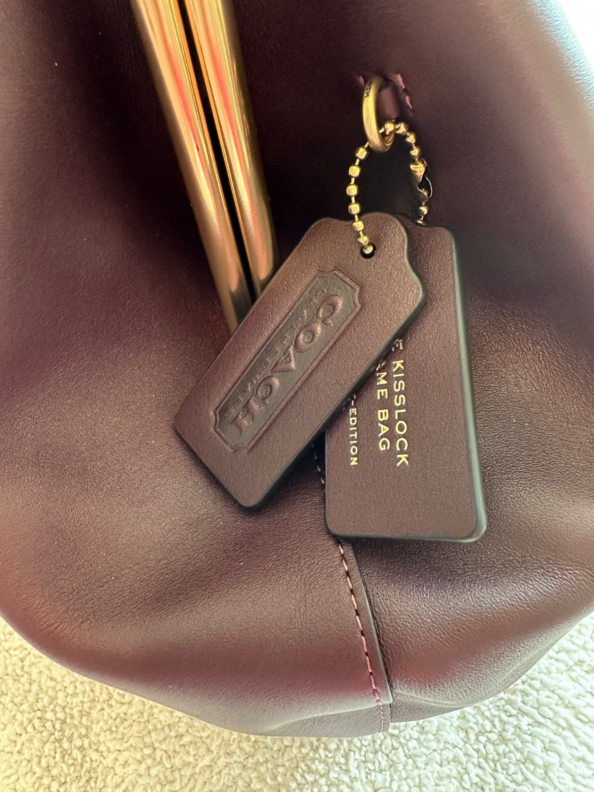Coach large Kisslock frame bag- Black Currant