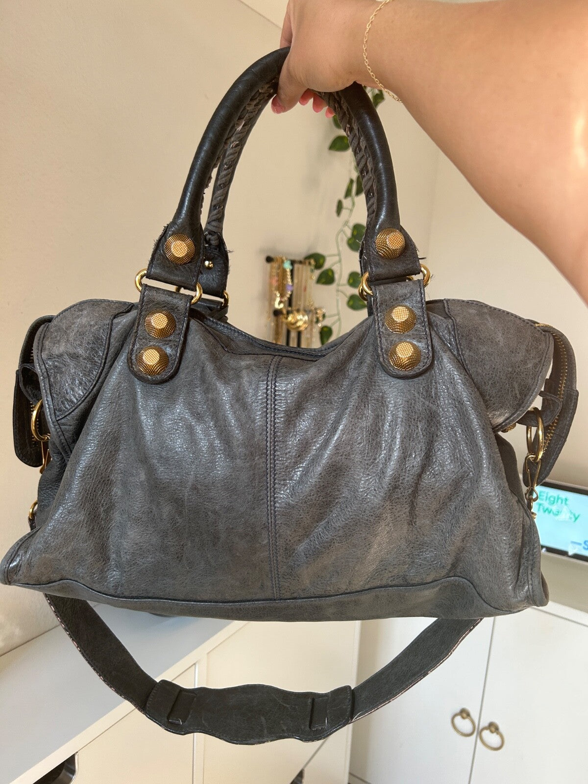Balenciaga Part Time City Bag Anthracite GGH Giant Gold Grey Leather Y2K