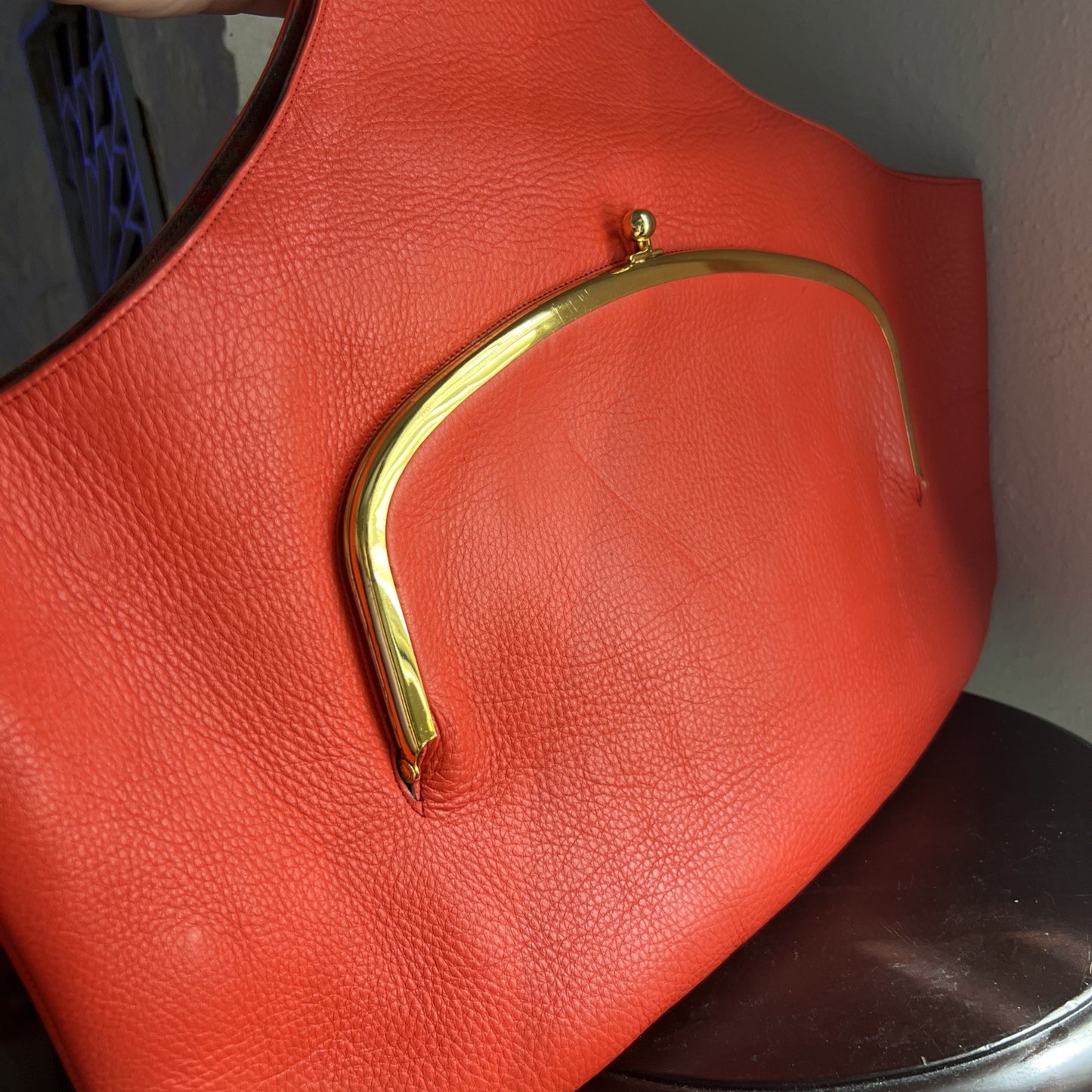 Vintage COACH Bonnie Cashin Leather Sling Cashin Carry Muffet Kisslock Bag Red