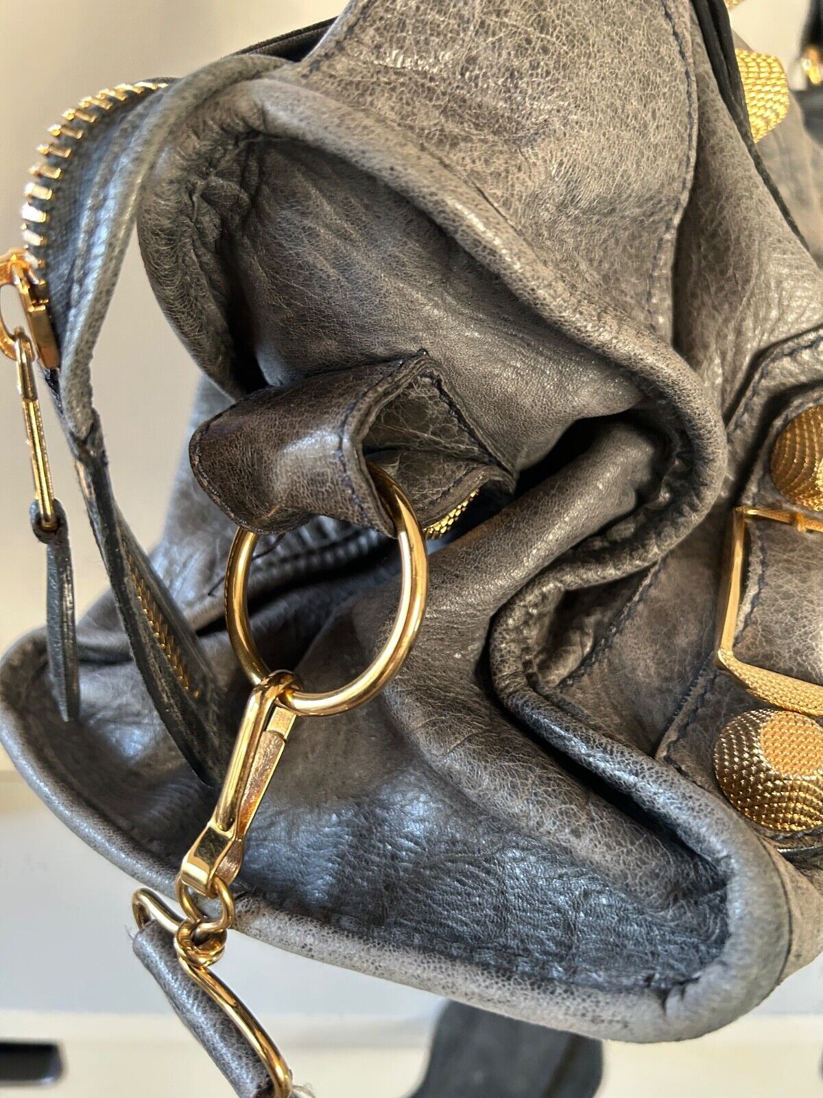 Balenciaga Part Time City Bag Anthracite GGH Giant Gold Grey Leather Y2K