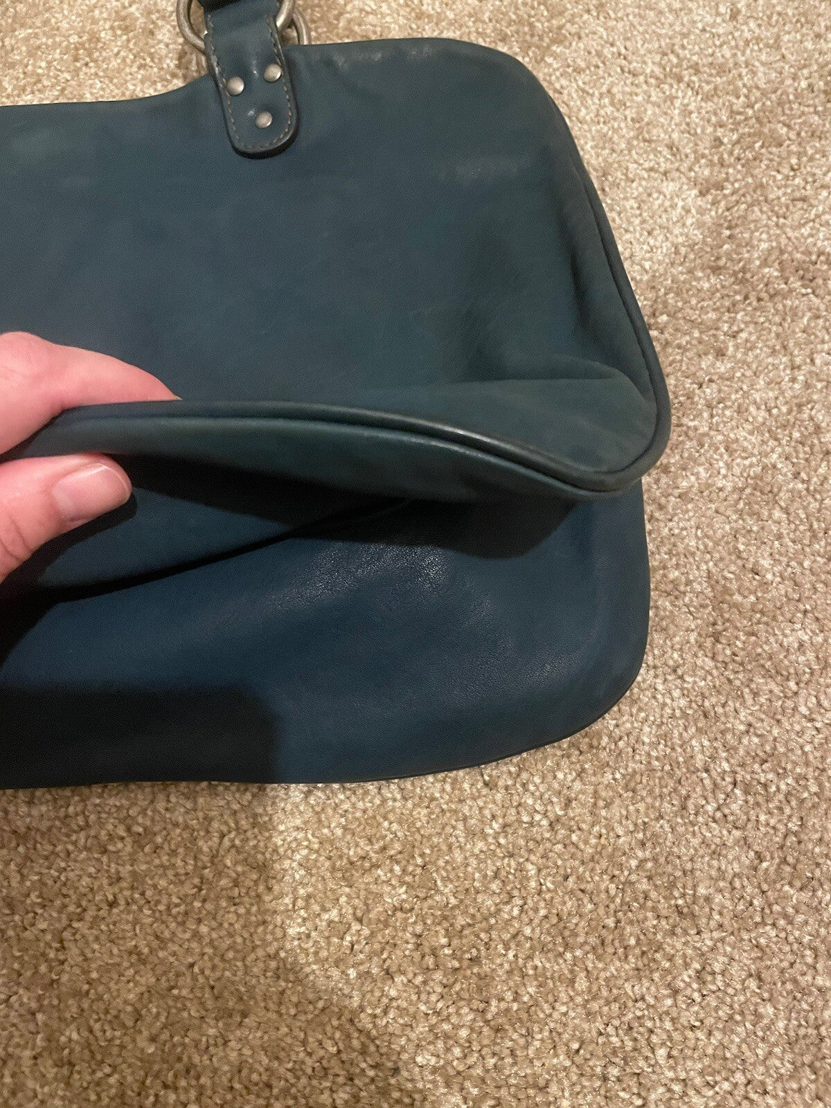 Vintage Dior Gaucho Shoulder Bag Blue Leather 06-MA-0046 Y2K