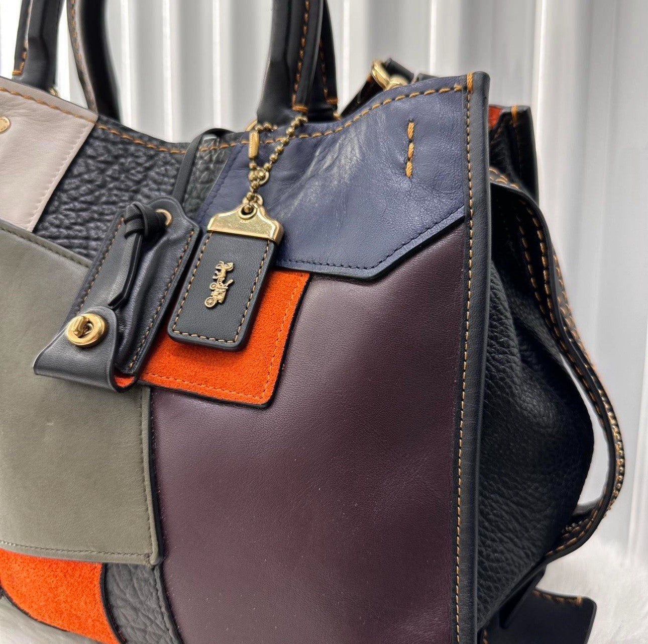 RARE Coach Rogue 1941 Patchwork Leather Shoulder Bag Handbag Purse Multicolor