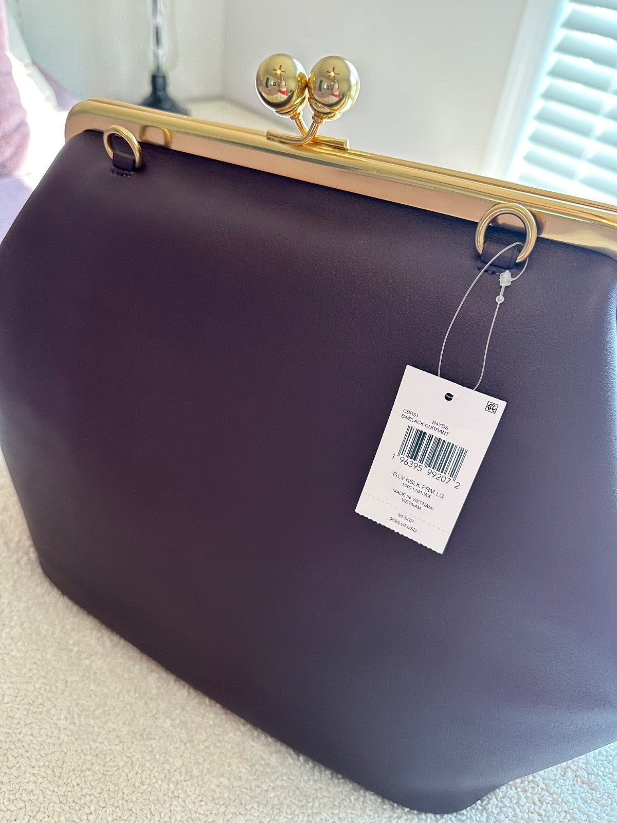 Coach large Kisslock frame bag- Black Currant