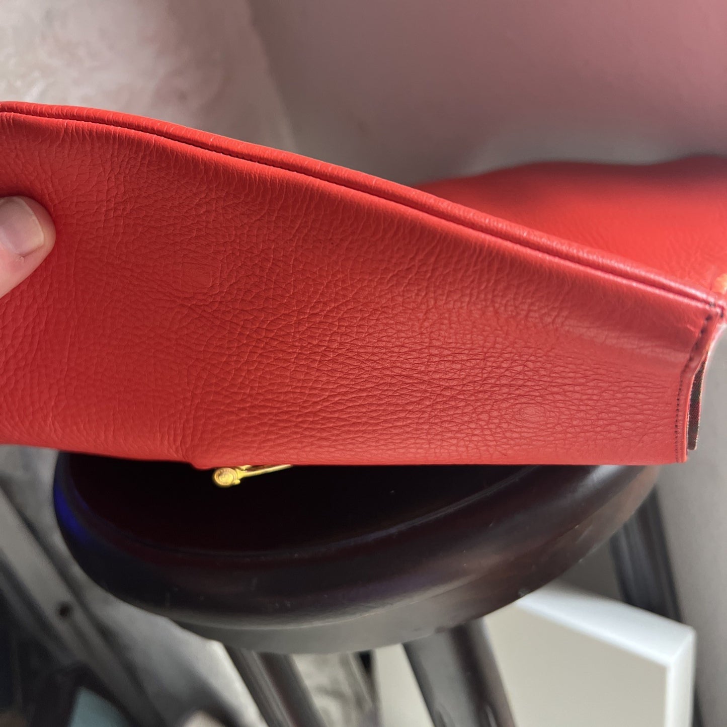 Vintage COACH Bonnie Cashin Leather Sling Cashin Carry Muffet Kisslock Bag Red