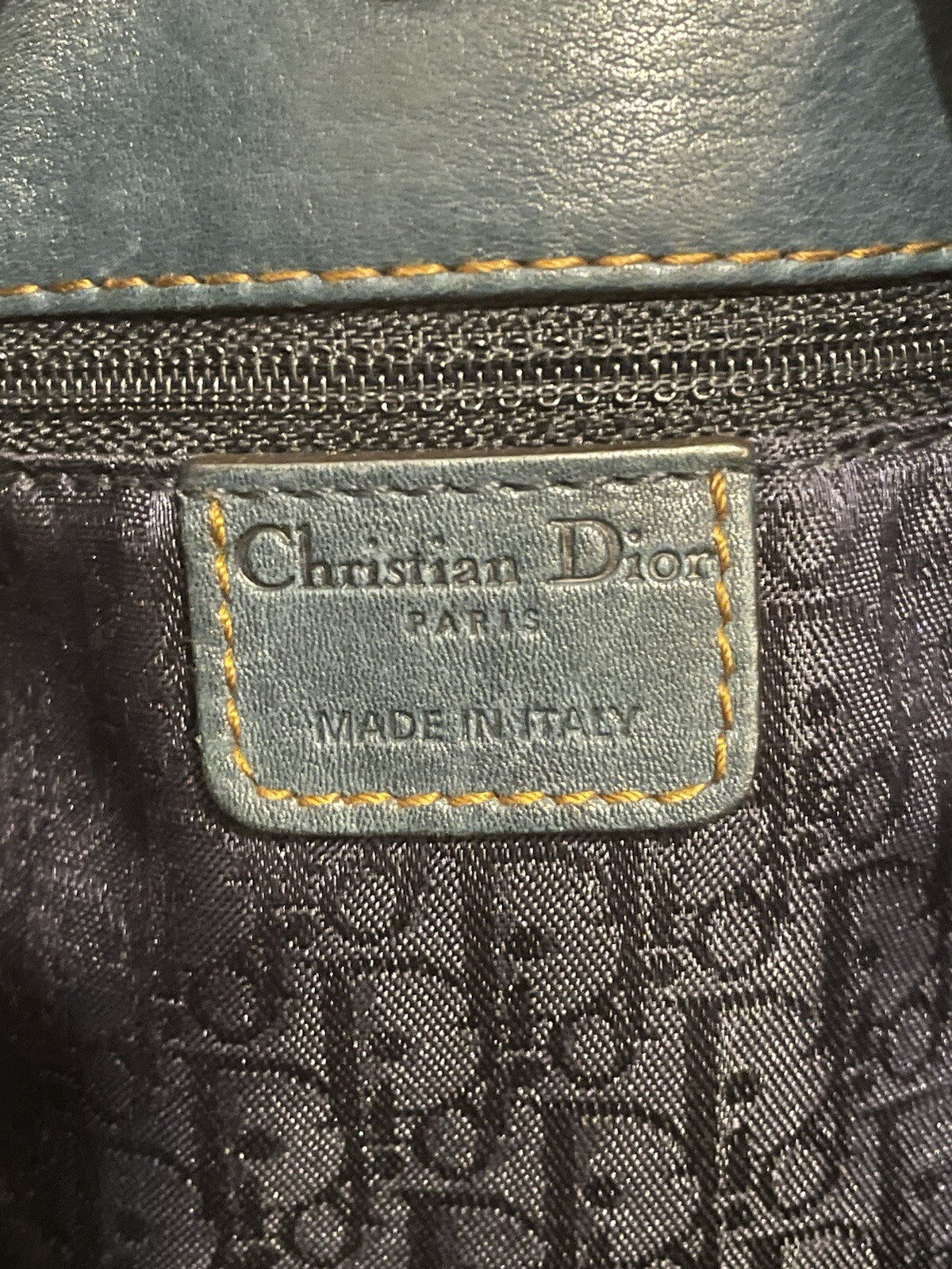 Vintage Dior Gaucho Shoulder Bag Blue Leather 06-MA-0046 Y2K