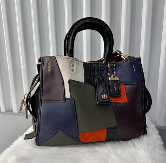 RARE Coach Rogue 1941 Patchwork Leather Shoulder Bag Handbag Purse Multicolor