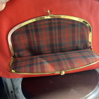 Vintage COACH Bonnie Cashin Leather Sling Cashin Carry Muffet Kisslock Bag Red