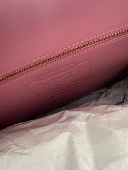 COACH Big Large Kisslock Rose Kiss Lock Pink  Frame Bag Nwt