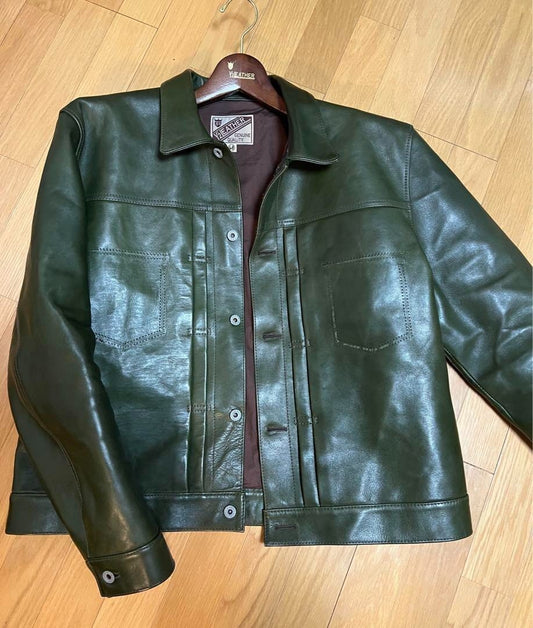 y2 leather eco hose 48 large size g jacket type olive color