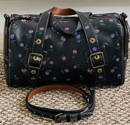 COACH 1941 VINTAGE PRAIRIE PRINT BLACK/MULTI GLOVETANNED MAILBOX 35 30571