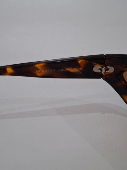 Vintage Y2K Gianni Versace 440/L 649NDRH Unisex Brown Tortoise Shell Sunglasses