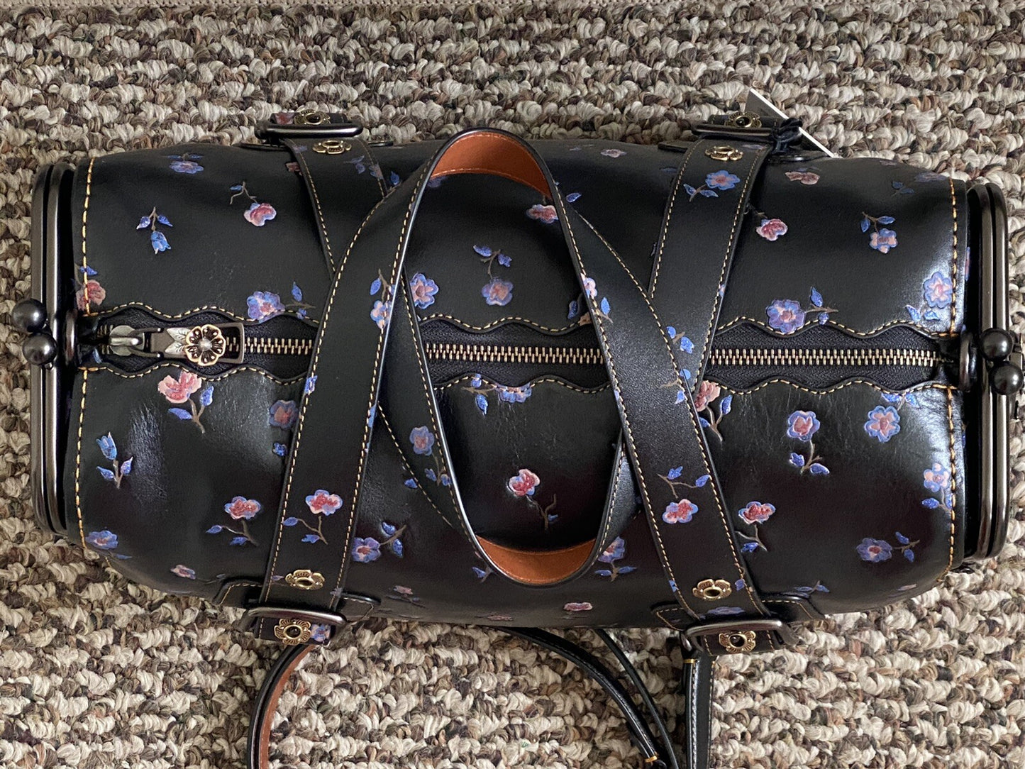 COACH 1941 VINTAGE PRAIRIE PRINT BLACK/MULTI GLOVETANNED MAILBOX 35 30571